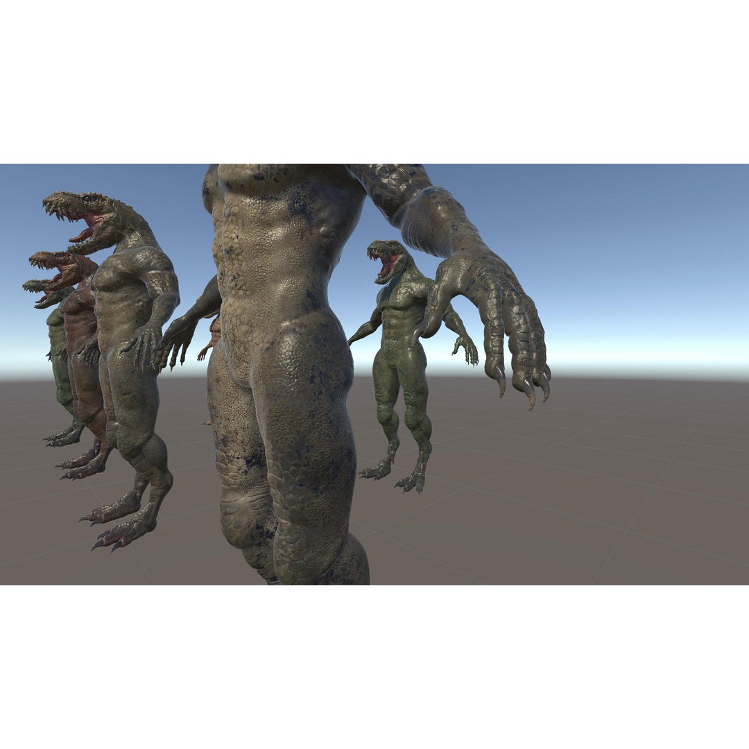 Theropod Rex Man 3D Model – Low Poly Fantasy Character, PBR Textures - View 6
