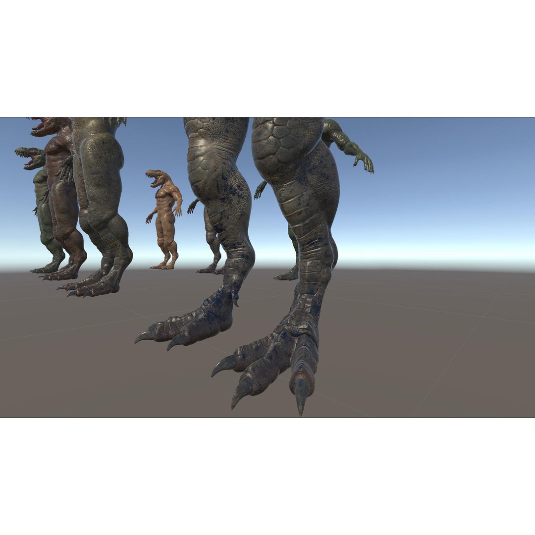 Theropod Rex Man 3D Model – Low Poly Fantasy Character, PBR Textures - View 7