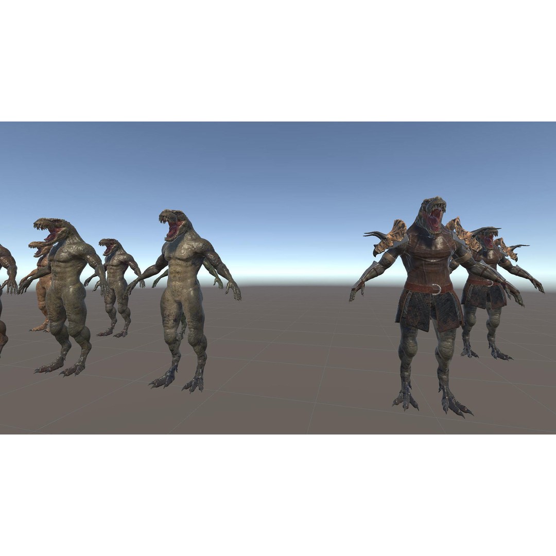 Theropod Rex Man 3D Model – Low Poly Fantasy Character, PBR Textures - View 8