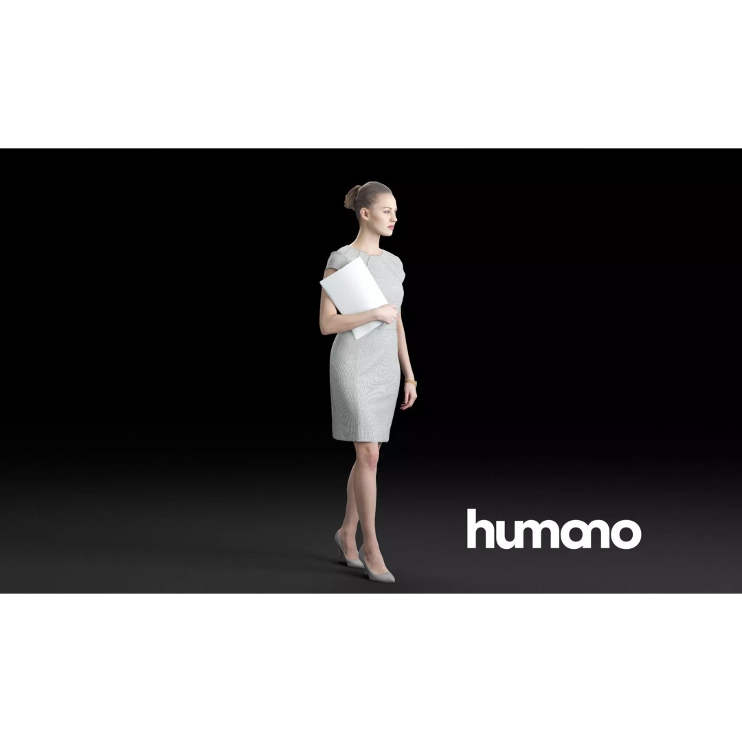 Elegant Business Woman 3D Model – Realistic PBR Asset, FBX & OBJ - View 2