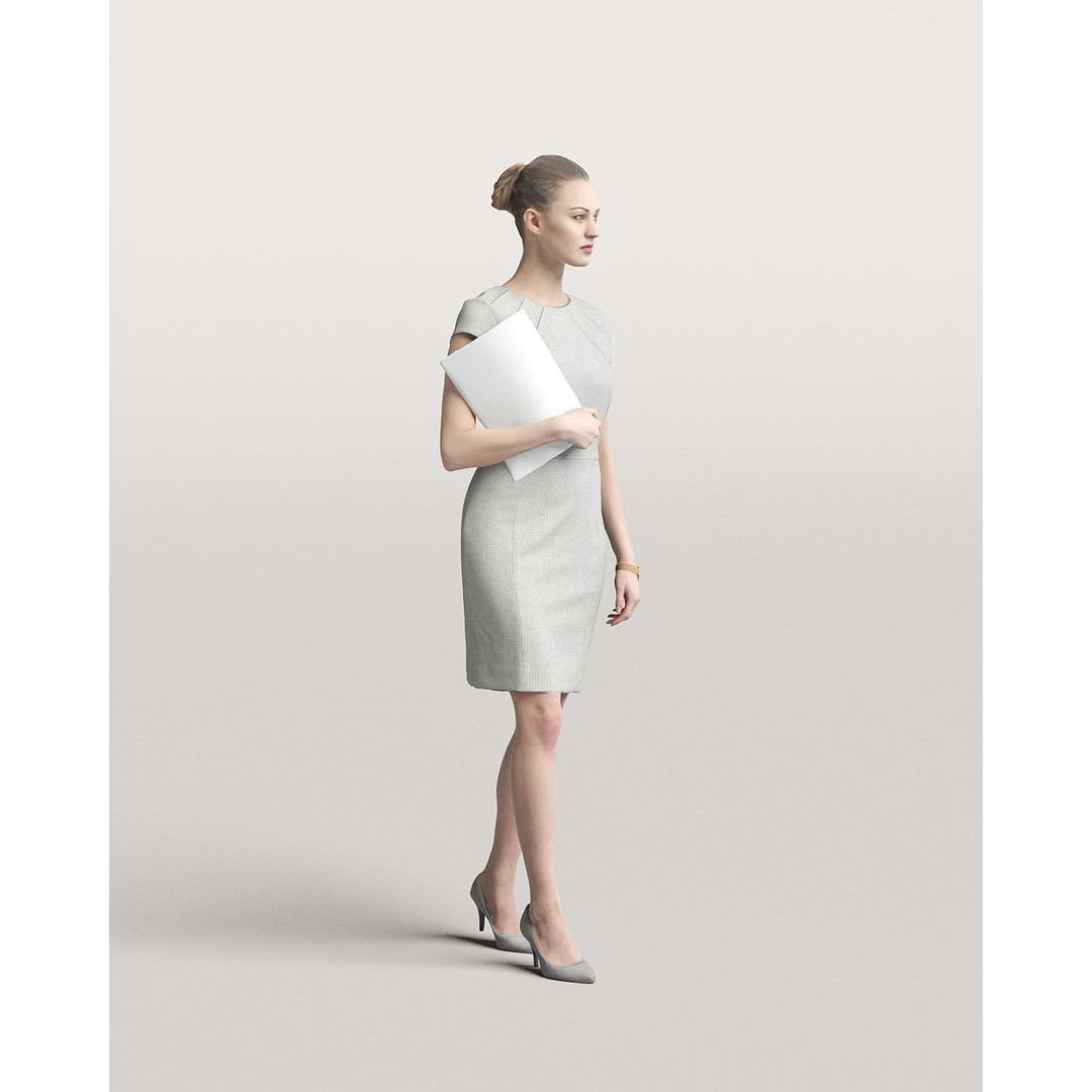Elegant Business Woman 3D Model – Realistic PBR Asset, FBX & OBJ - View 3