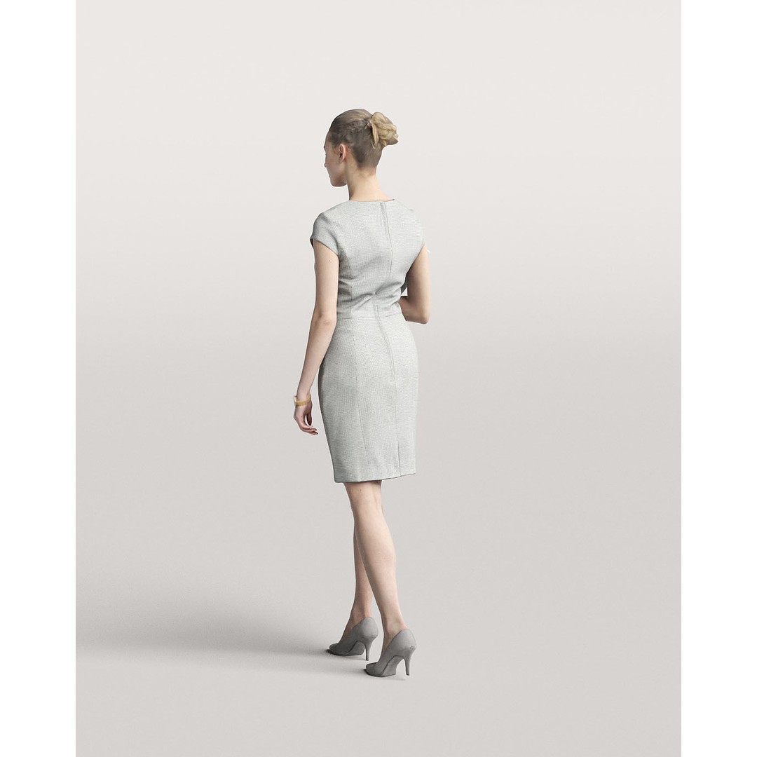 Elegant Business Woman 3D Model – Realistic PBR Asset, FBX & OBJ - View 4