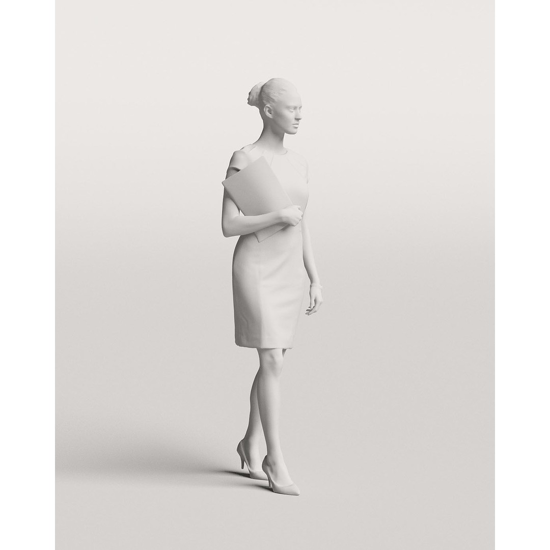 Elegant Business Woman 3D Model – Realistic PBR Asset, FBX & OBJ - View 5