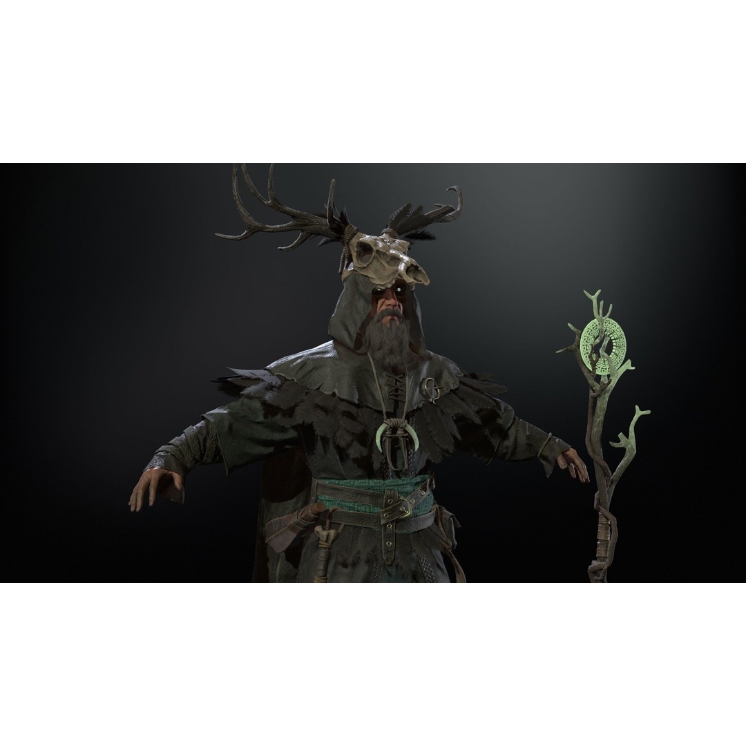 Druid 3D Model – Low Poly Fantasy Character, Rigged, FBX - View 11