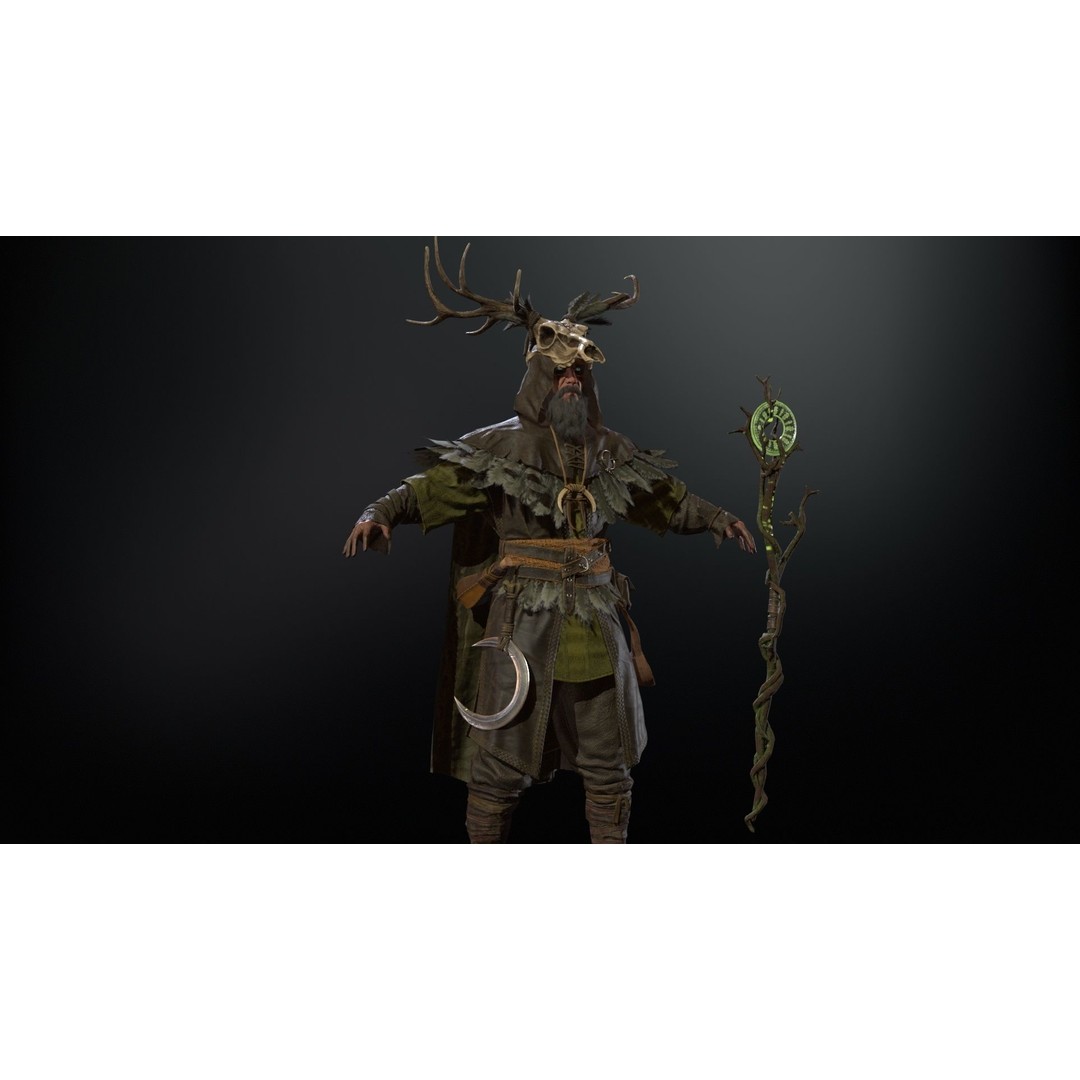 Druid 3D Model – Low Poly Fantasy Character, Rigged, FBX - View 13
