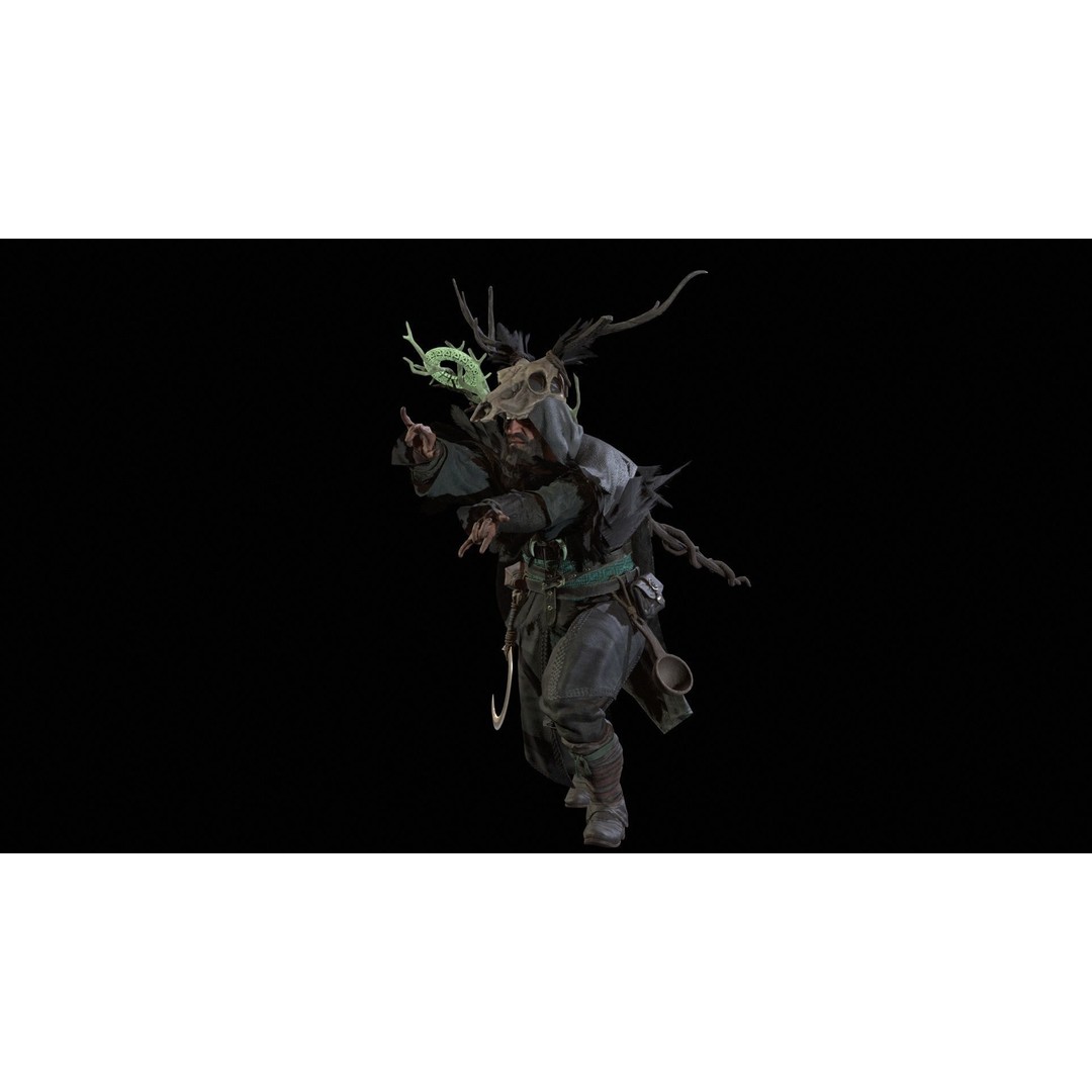 Druid 3D Model – Low Poly Fantasy Character, Rigged, FBX - View 17
