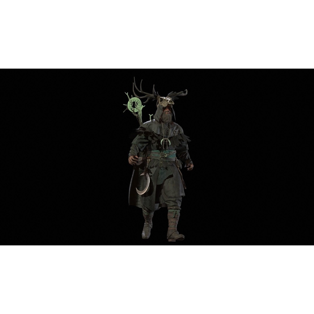 Druid 3D Model – Low Poly Fantasy Character, Rigged, FBX - View 23