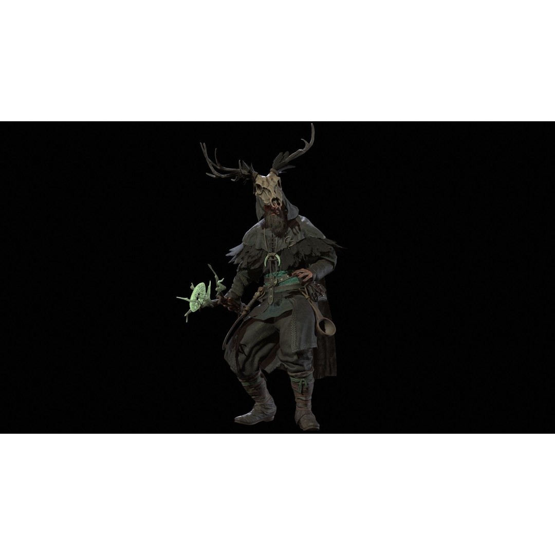 Druid 3D Model – Low Poly Fantasy Character, Rigged, FBX - View 24