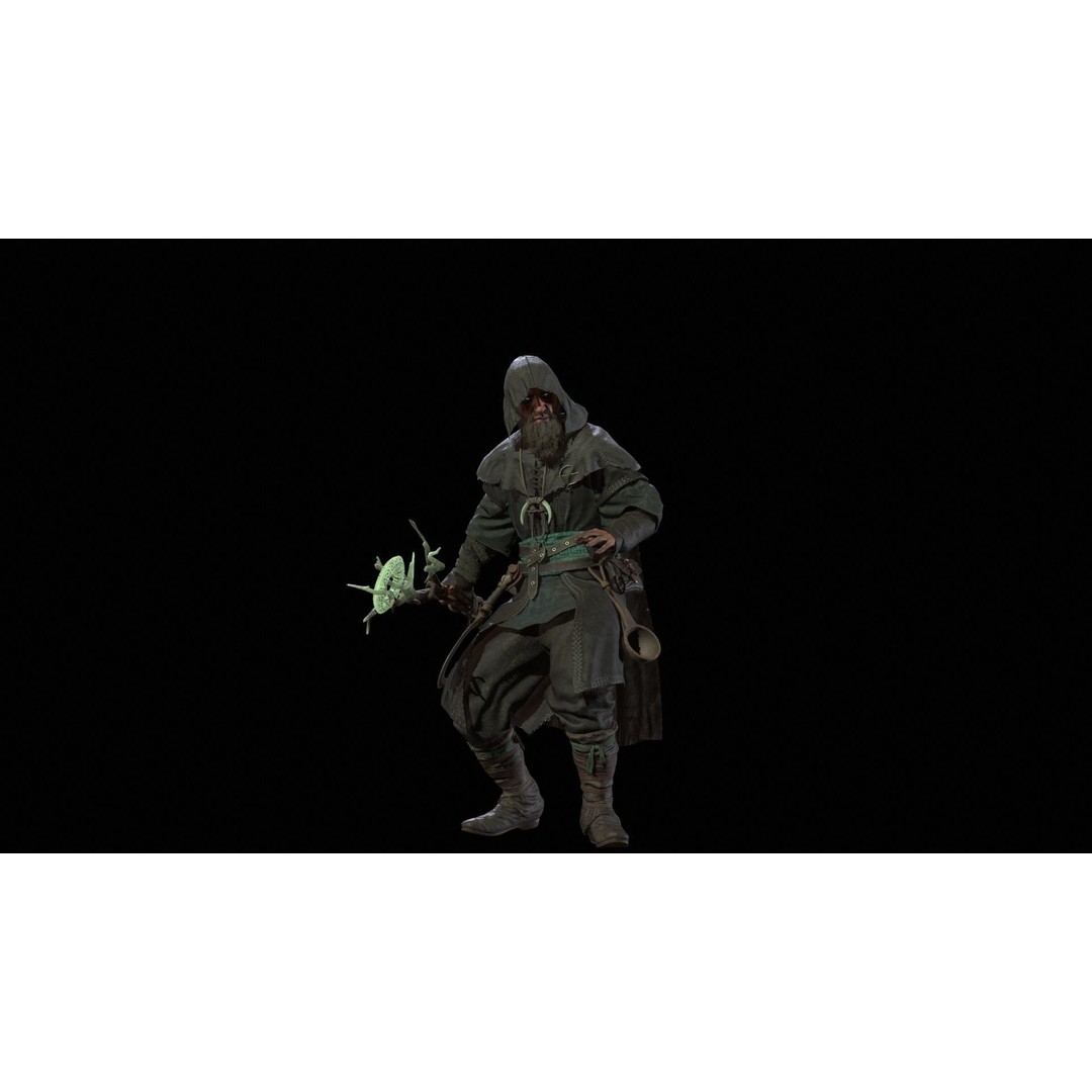 Druid 3D Model – Low Poly Fantasy Character, Rigged, FBX - View 25