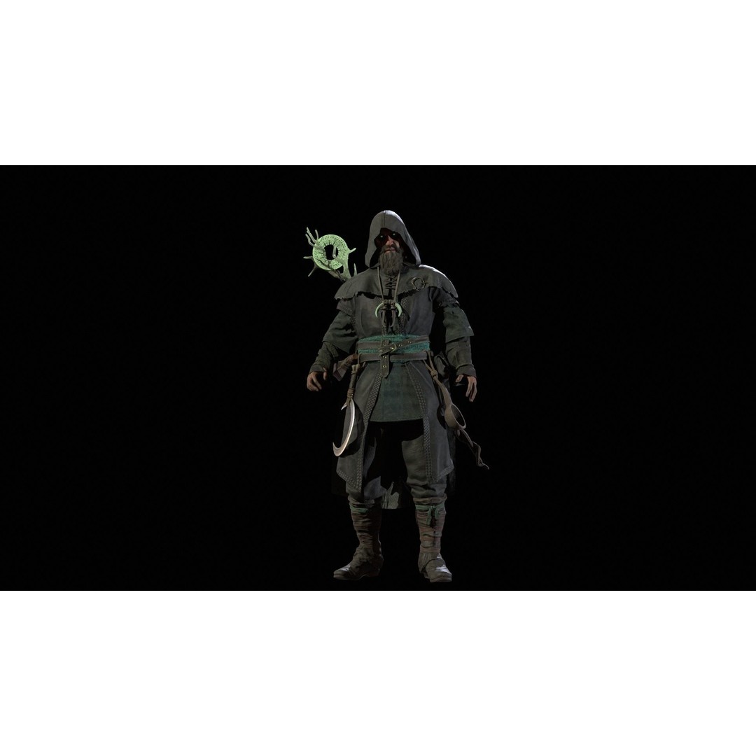 Druid 3D Model – Low Poly Fantasy Character, Rigged, FBX - View 26