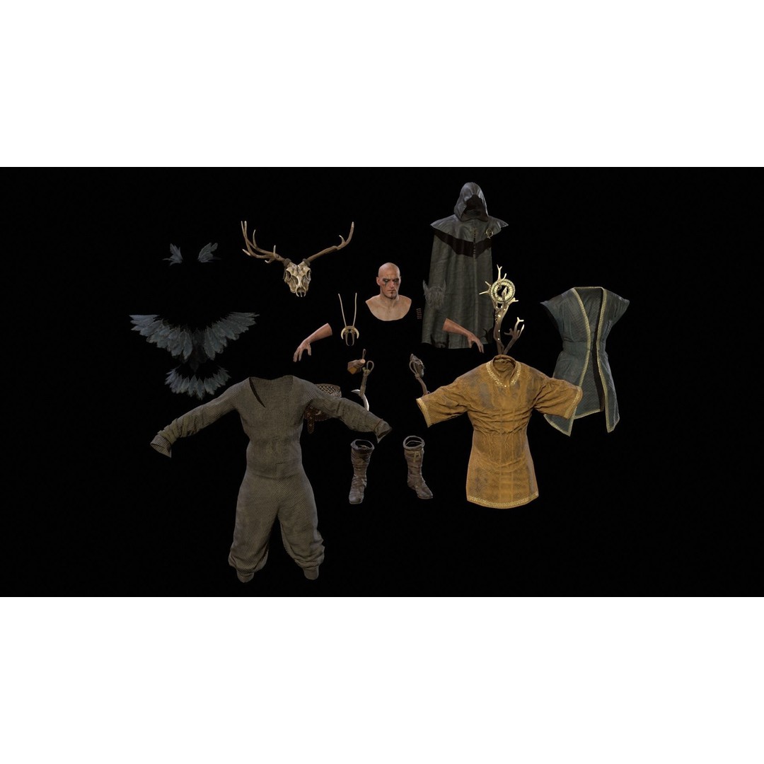 Druid 3D Model – Low Poly Fantasy Character, Rigged, FBX - View 44