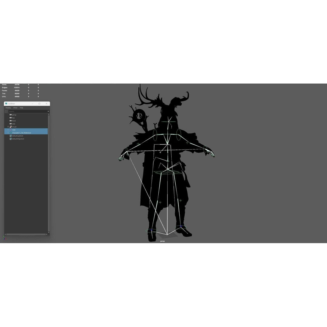 Druid 3D Model – Low Poly Fantasy Character, Rigged, FBX - View 45