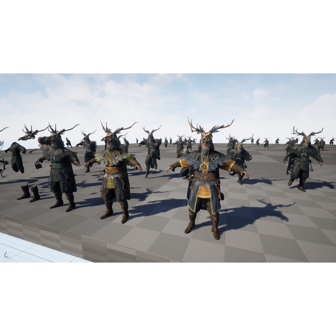 Druid 3D Model – Low Poly Fantasy Character, Rigged, FBX - View 47