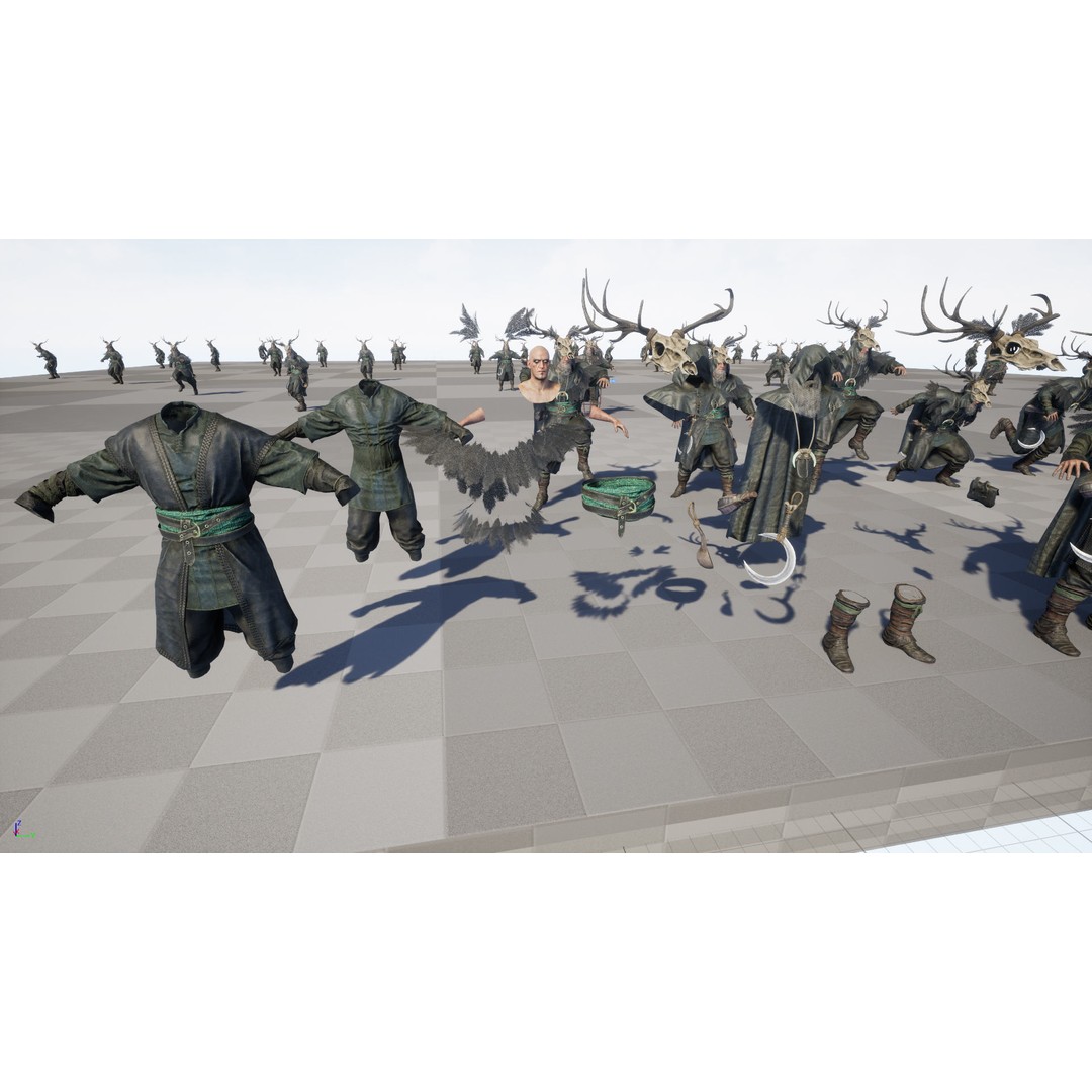 Druid 3D Model – Low Poly Fantasy Character, Rigged, FBX - View 49