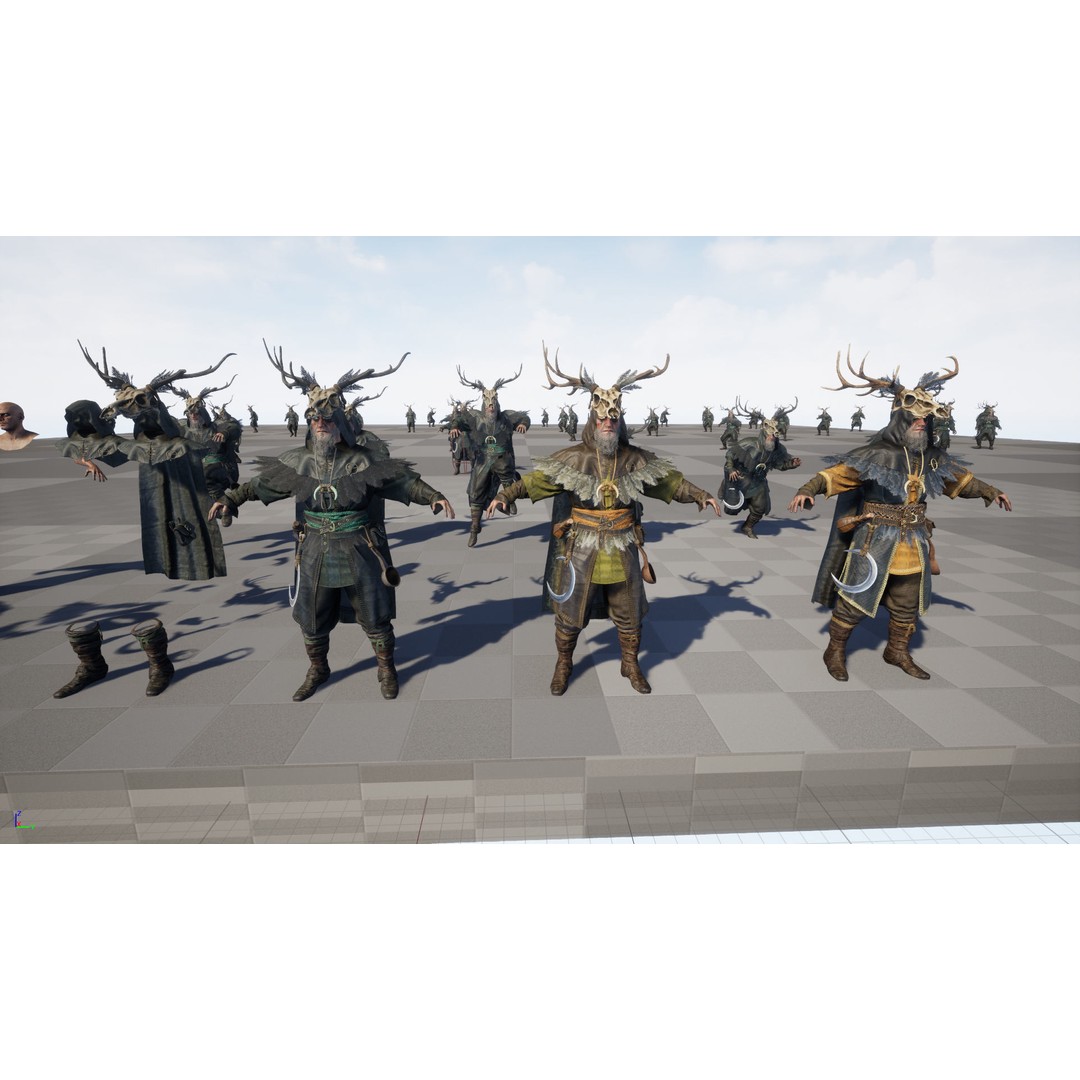 Druid 3D Model – Low Poly Fantasy Character, Rigged, FBX - View 51