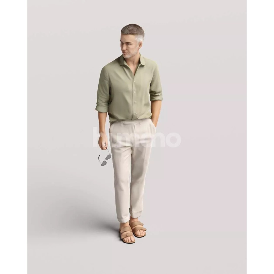 Humano Standing Man 3D Model – Luxury Summer Character, PBR Textures - View 12