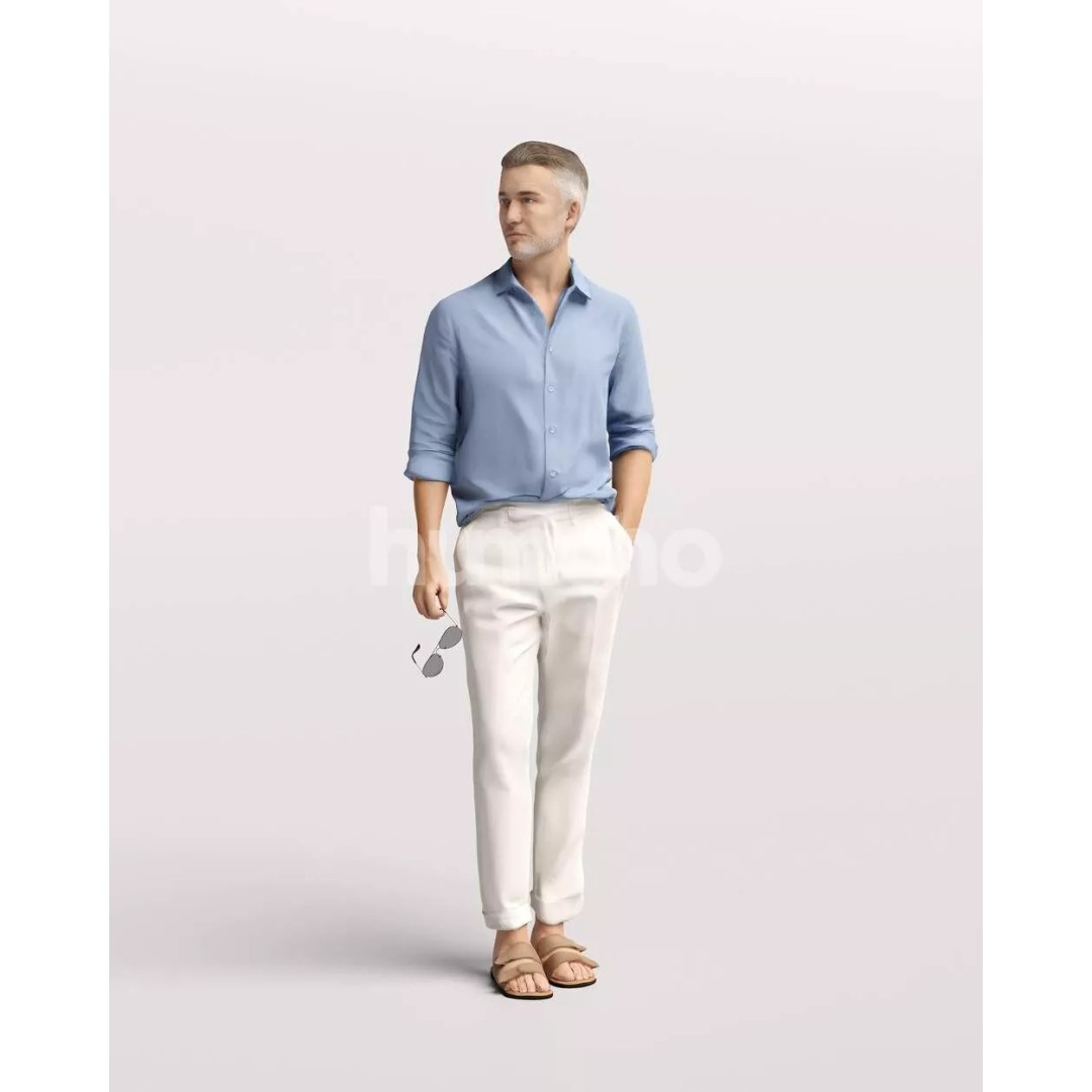 Humano Standing Man 3D Model – Luxury Summer Character, PBR Textures - View 13