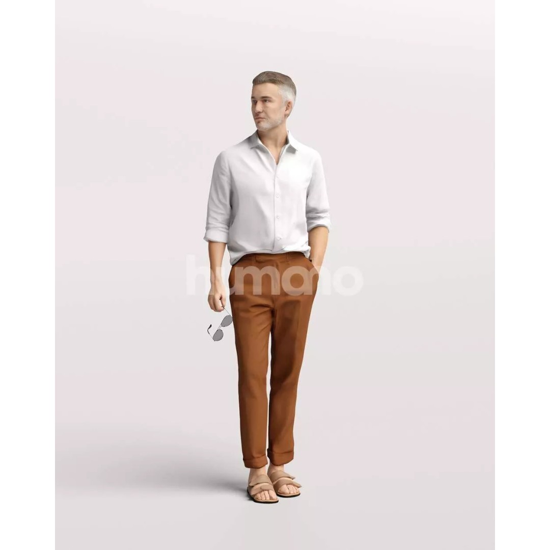Humano Standing Man 3D Model – Luxury Summer Character, PBR Textures - View 14