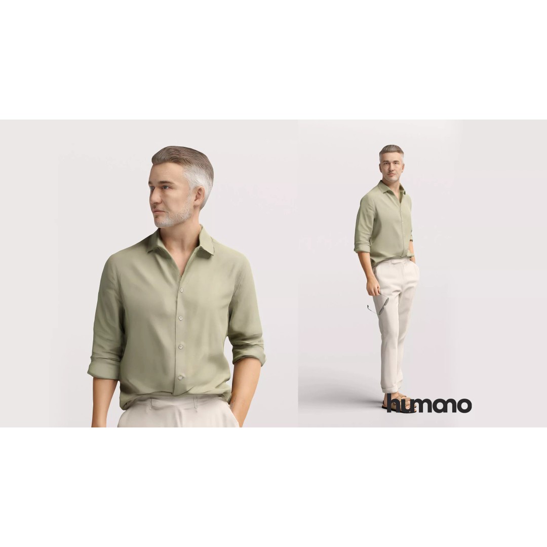 Humano Standing Man 3D Model – Luxury Summer Character, PBR Textures - View 2