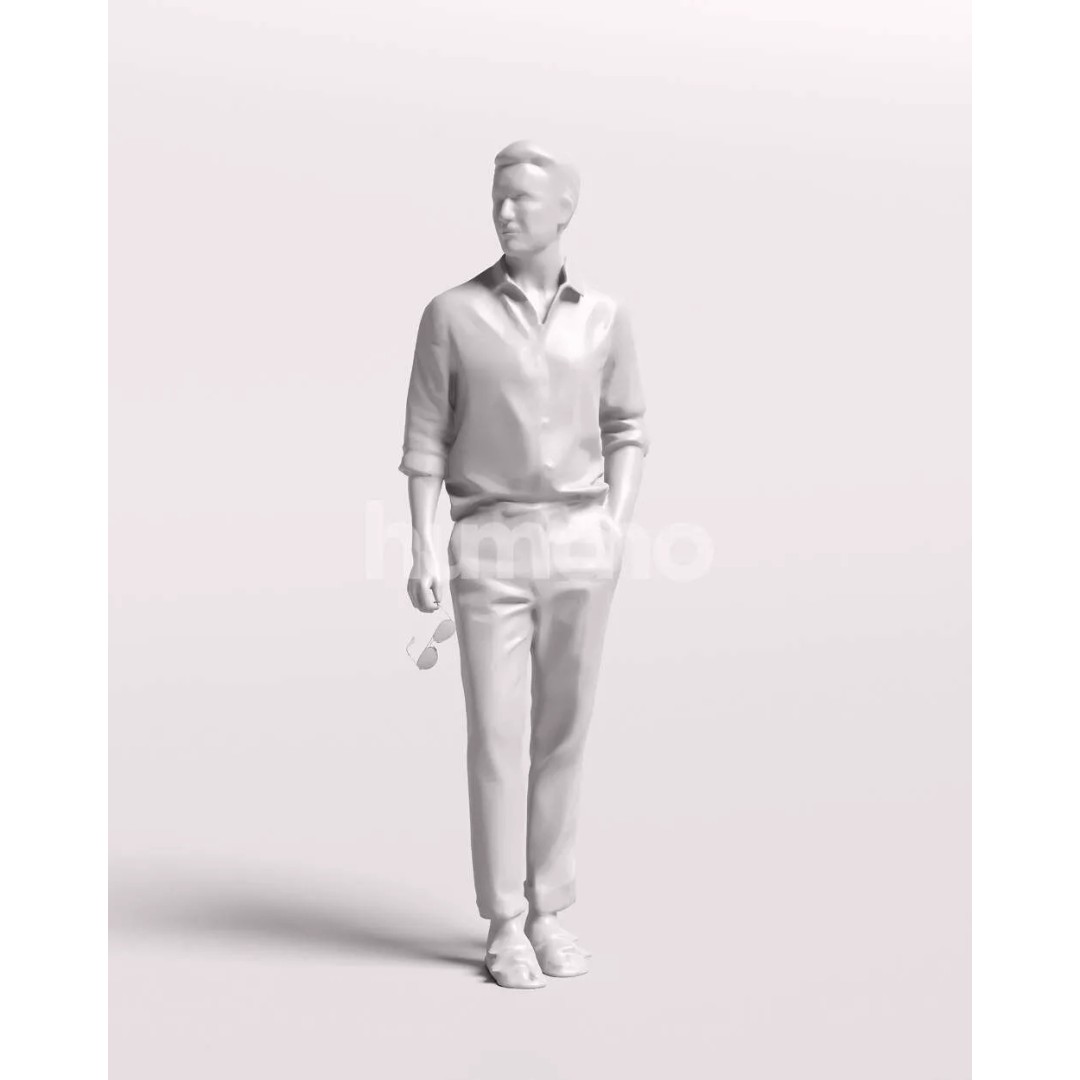 Humano Standing Man 3D Model – Luxury Summer Character, PBR Textures - View 3
