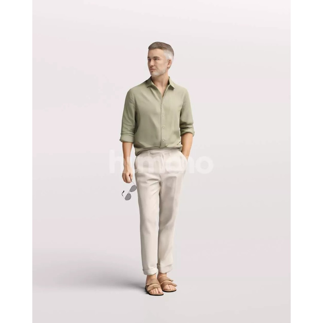 Humano Standing Man 3D Model – Luxury Summer Character, PBR Textures - View 4