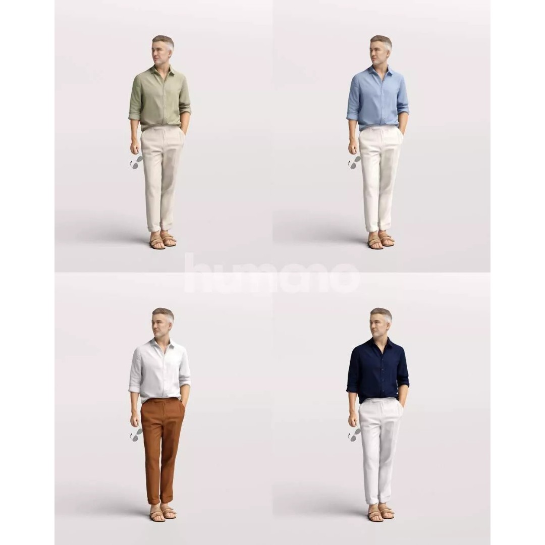 Humano Standing Man 3D Model – Luxury Summer Character, PBR Textures - View 5