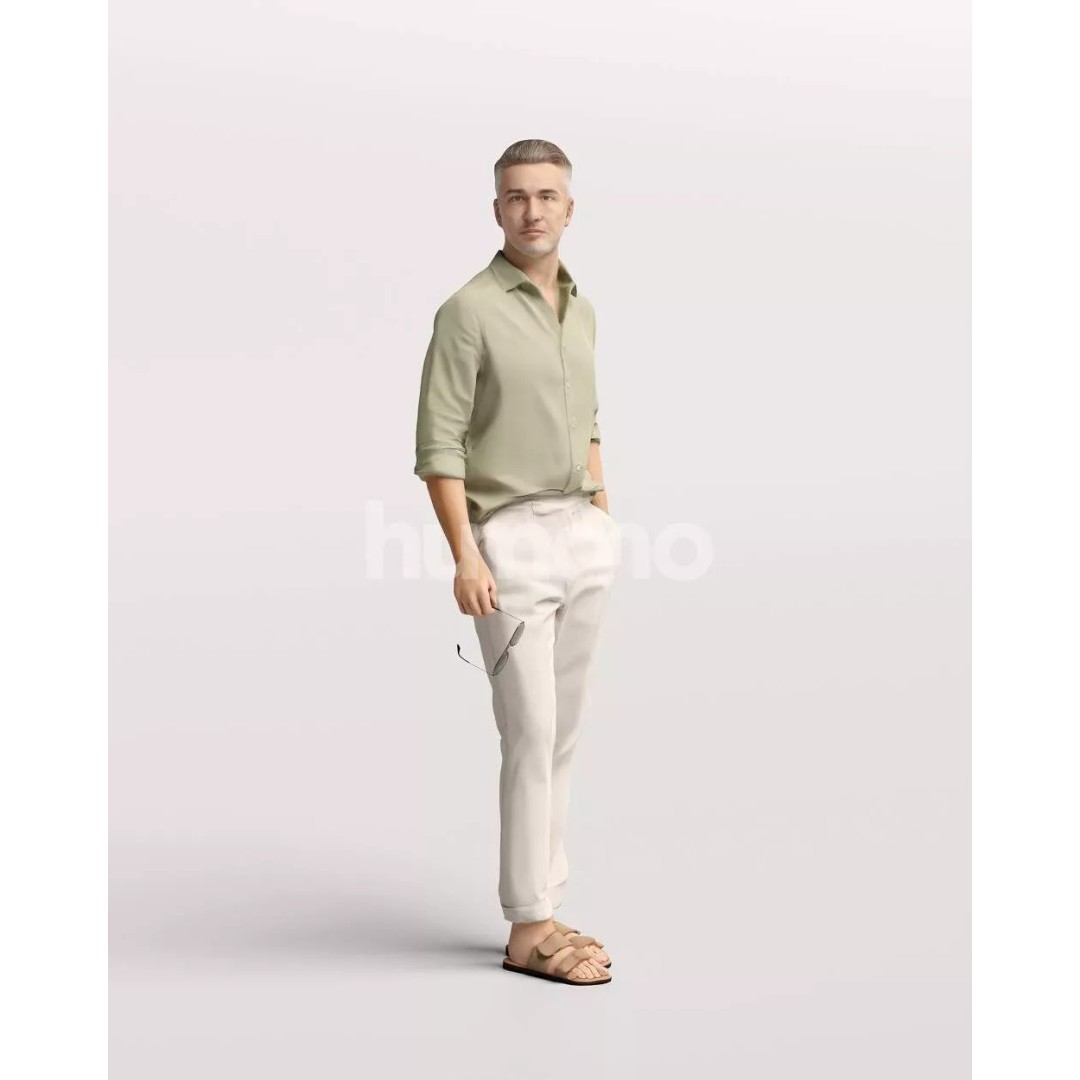 Humano Standing Man 3D Model – Luxury Summer Character, PBR Textures - View 6