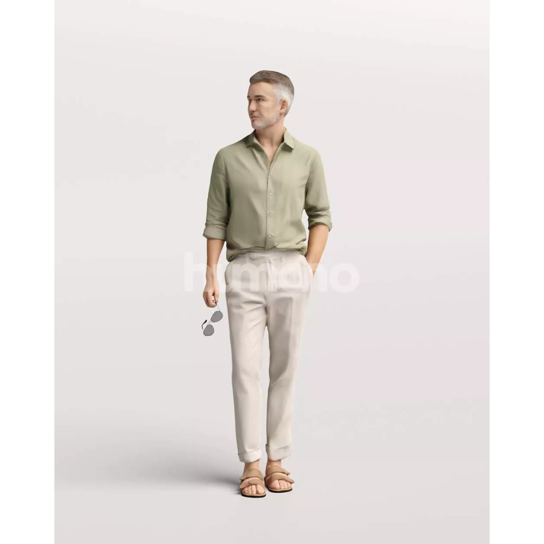 Humano Standing Man 3D Model – Luxury Summer Character, PBR Textures - View 7