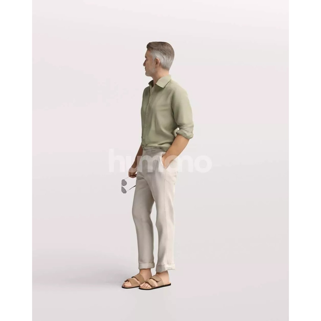 Humano Standing Man 3D Model – Luxury Summer Character, PBR Textures - View 9