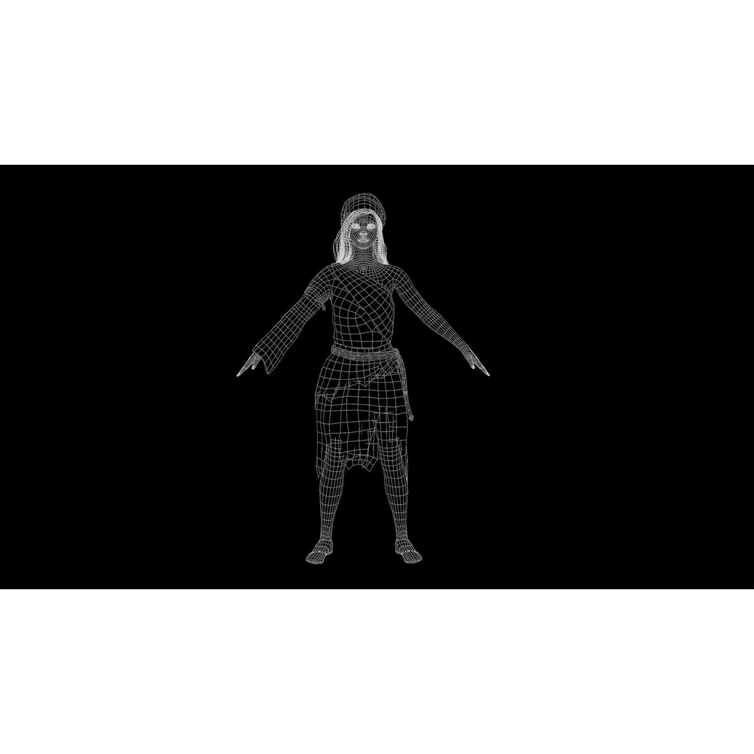 Poor Peasant 3D Model – Low Poly Rigged Character for Unity and UE4
