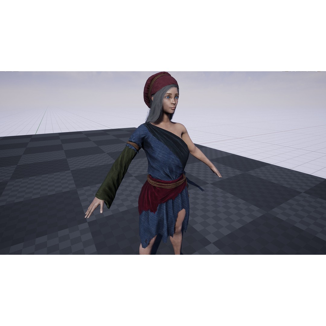 Poor Peasant 3D Model – Low Poly Rigged Character for Unity and UE4 - View 13