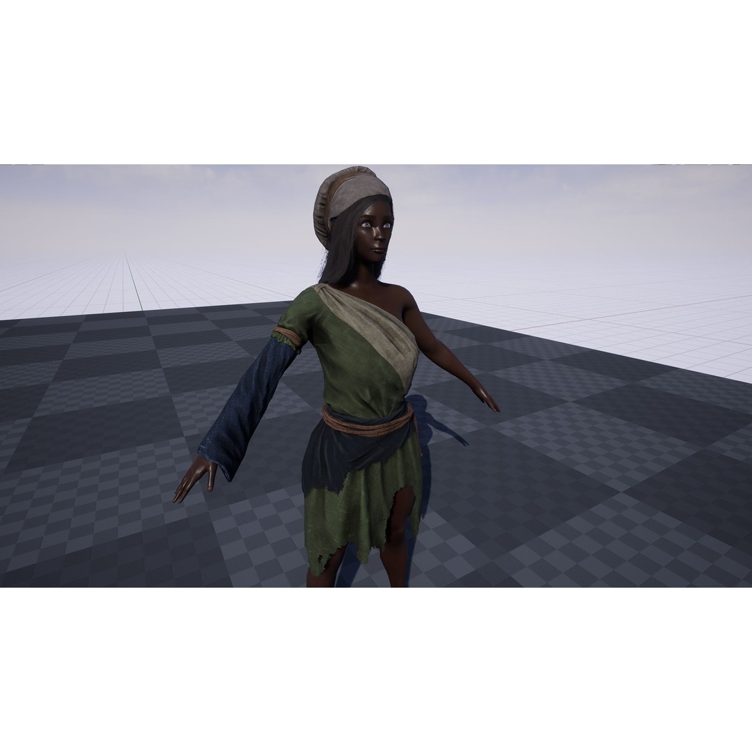 Poor Peasant 3D Model – Low Poly Rigged Character for Unity and UE4 - View 14