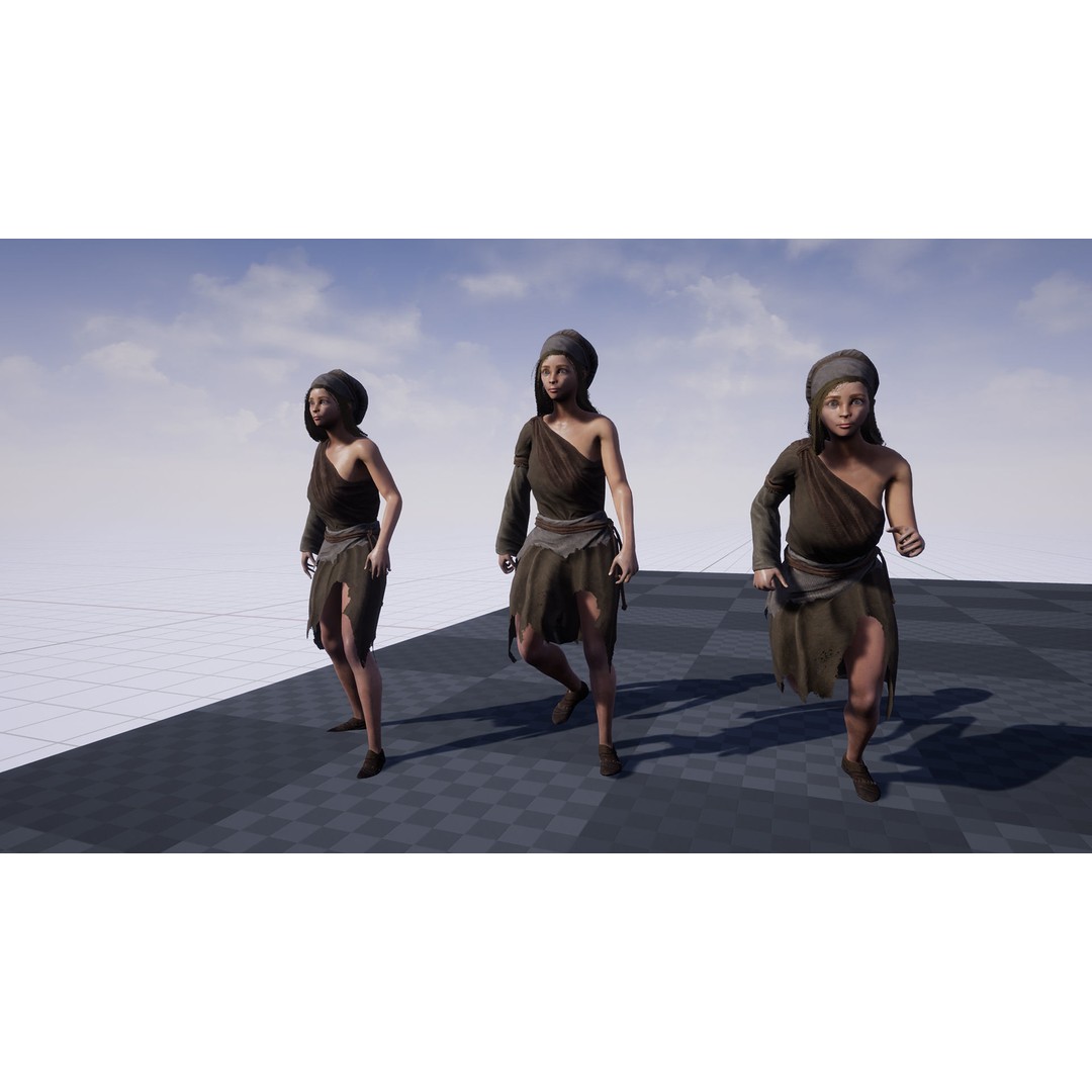 Poor Peasant 3D Model – Low Poly Rigged Character for Unity and UE4 - View 16