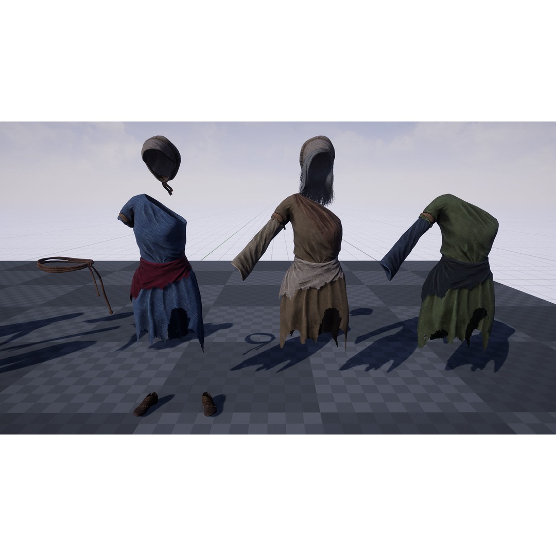 Poor Peasant 3D Model – Low Poly Rigged Character for Unity and UE4 - View 17