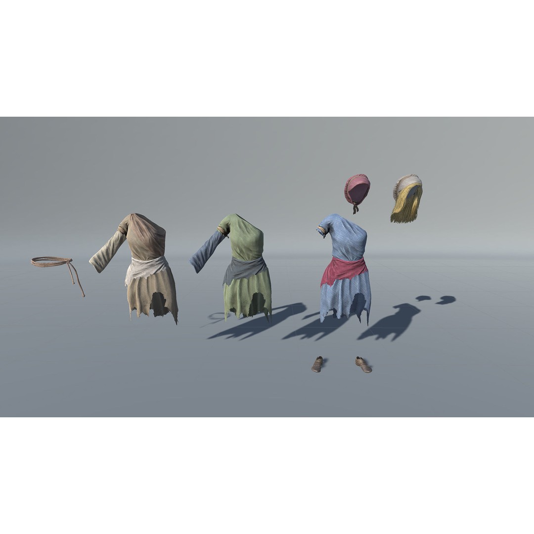 Poor Peasant 3D Model – Low Poly Rigged Character for Unity and UE4 - View 26
