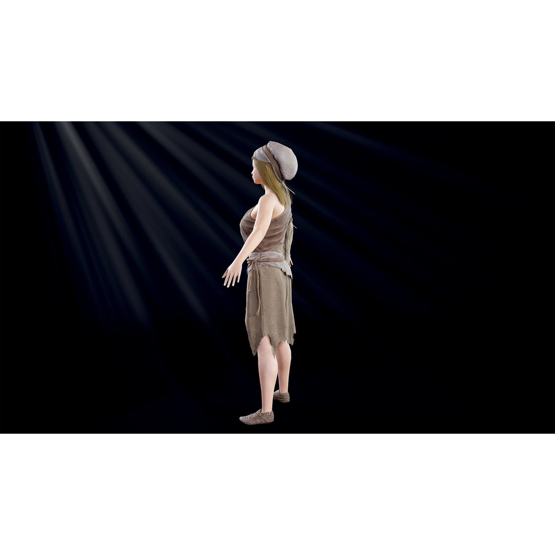 Poor Peasant 3D Model – Low Poly Rigged Character for Unity and UE4 - View 30