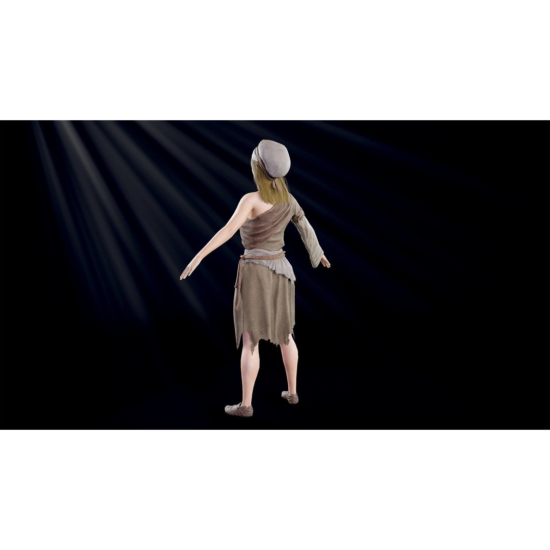Poor Peasant 3D Model – Low Poly Rigged Character for Unity and UE4 - View 31