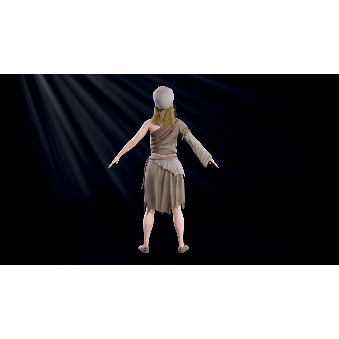 Poor Peasant 3D Model – Low Poly Rigged Character for Unity and UE4 - View 32