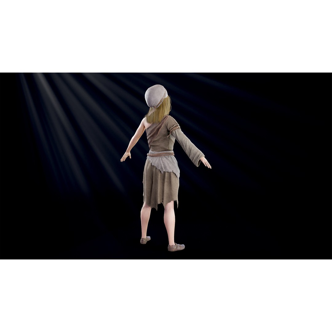 Poor Peasant 3D Model – Low Poly Rigged Character for Unity and UE4 - View 33