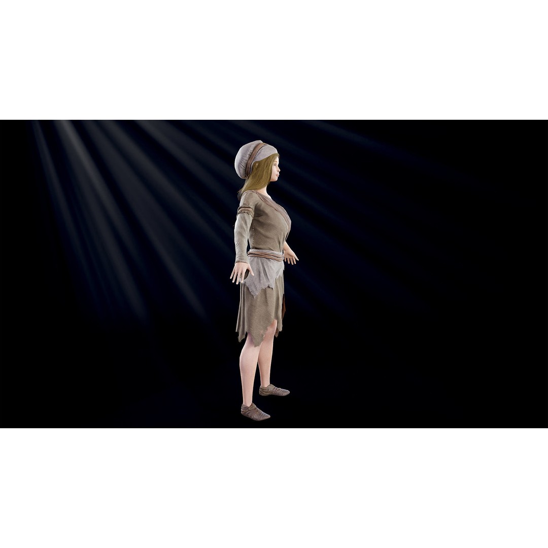 Poor Peasant 3D Model – Low Poly Rigged Character for Unity and UE4 - View 35