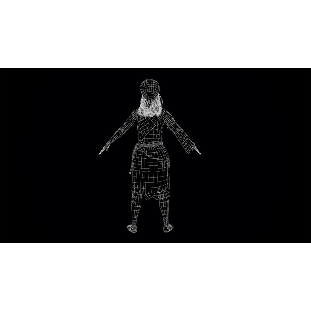 Poor Peasant 3D Model – Low Poly Rigged Character for Unity and UE4 - View 42
