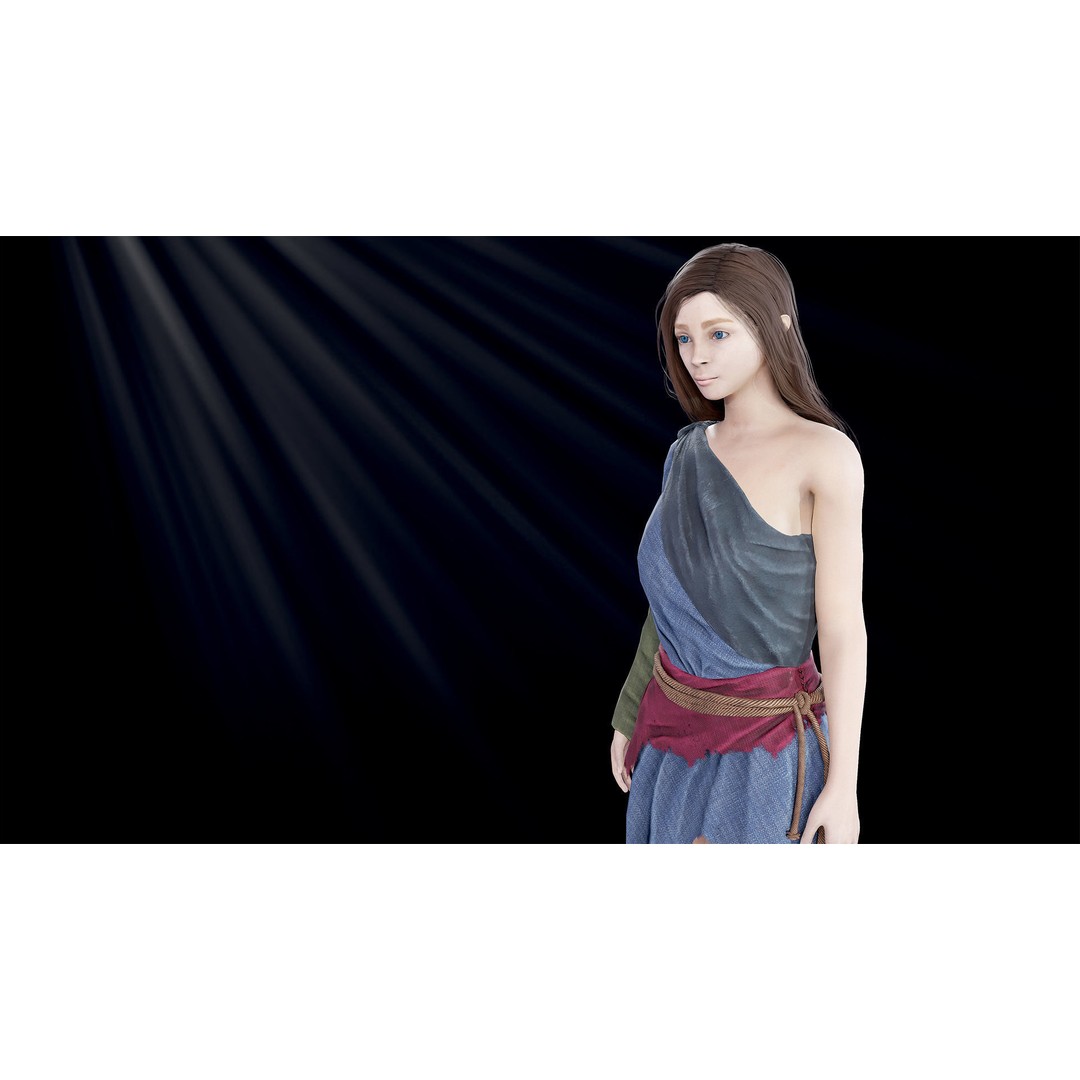 Poor Peasant 3D Model – Low Poly Rigged Character for Unity and UE4 - View 9