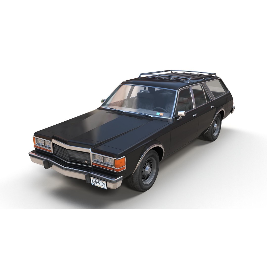 American Station Wagon 3D Model – Low Poly Game Ready Asset, FBX - View 11