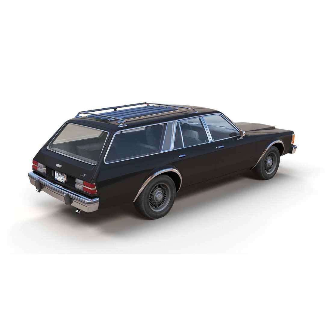 American Station Wagon 3D Model – Low Poly Game Ready Asset, FBX - View 12