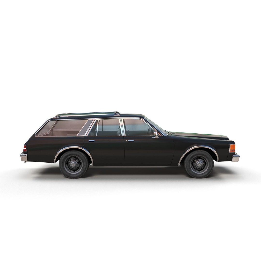 American Station Wagon 3D Model – Low Poly Game Ready Asset, FBX - View 13