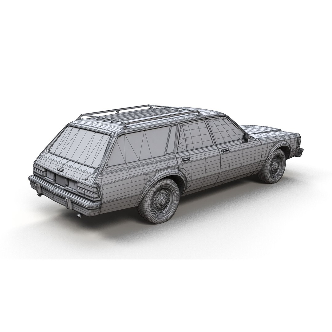 American Station Wagon 3D Model – Low Poly Game Ready Asset, FBX - View 15
