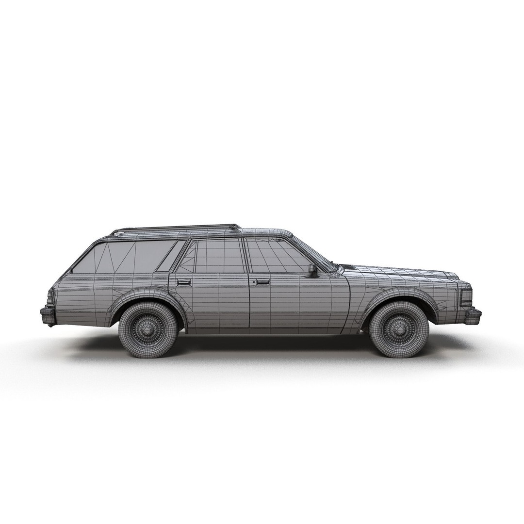 American Station Wagon 3D Model – Low Poly Game Ready Asset, FBX - View 16