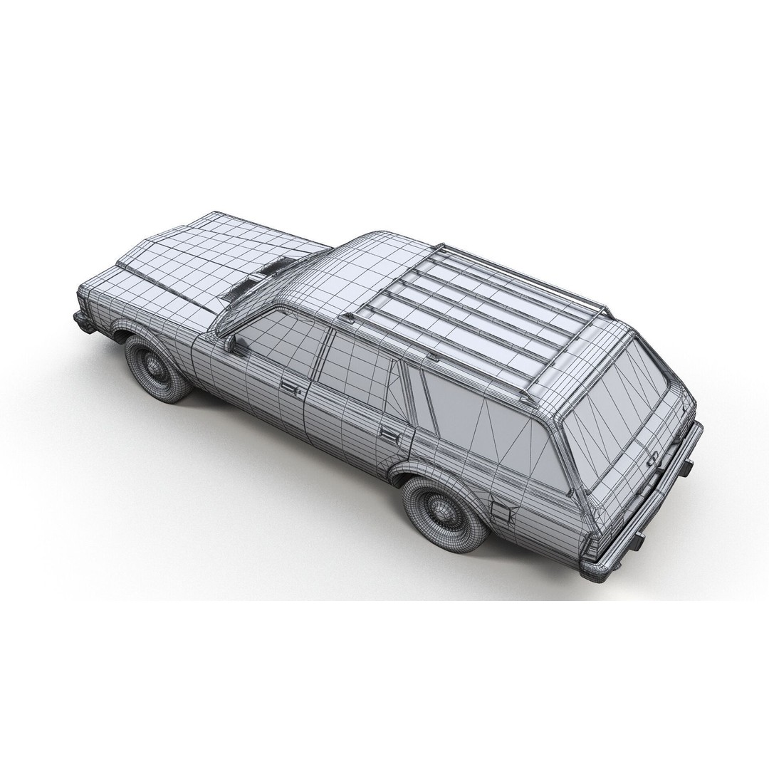 American Station Wagon 3D Model – Low Poly Game Ready Asset, FBX - View 17
