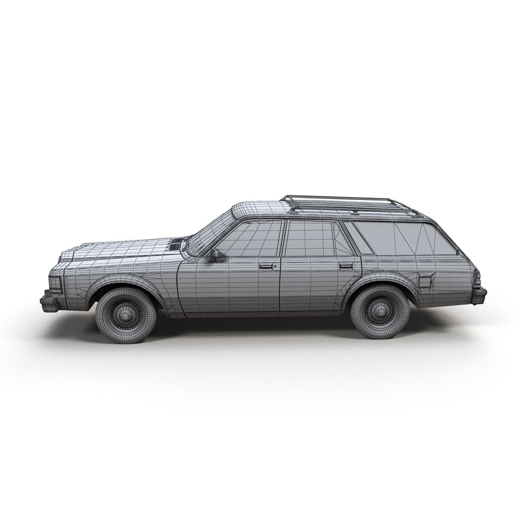 American Station Wagon 3D Model – Low Poly Game Ready Asset, FBX - View 18