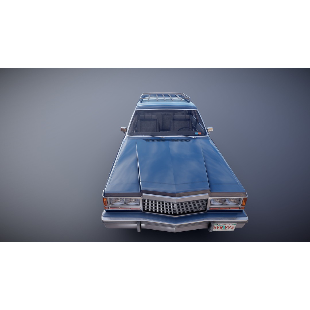 American Station Wagon 3D Model – Low Poly Game Ready Asset, FBX - View 27